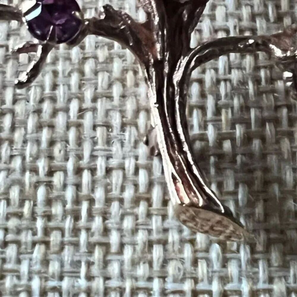 Sarah Coventry RARE Rhinestones Tree Brooch Gold Tone - Picture 6 of 10